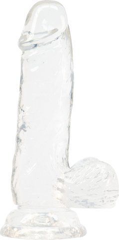 Прозорий фалоімітатор на присосці ADDICTION &mdash; Clear Dildo with Balls 6&Prime;, віброкуля в подарунок SO5580 фото