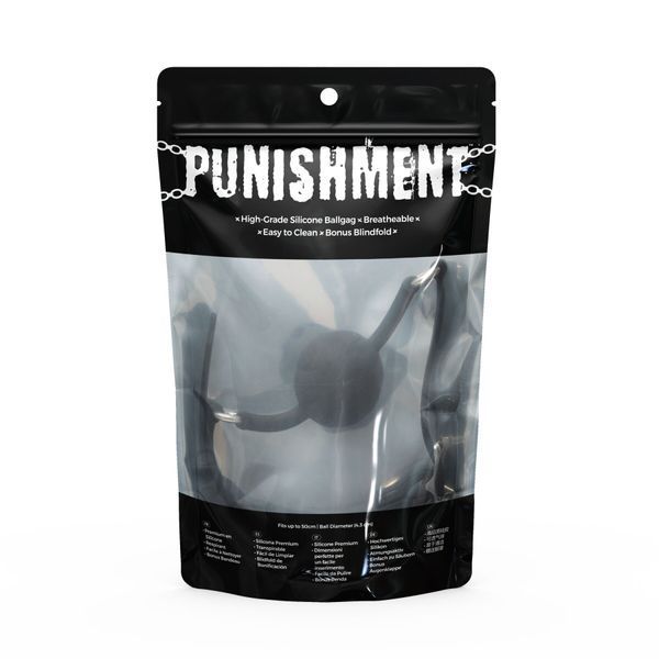 Повітропроникний кляп із силіконовою кулькою Punishment &ndash; Silicone Ball Gag &ndash; Black SX2233 фото