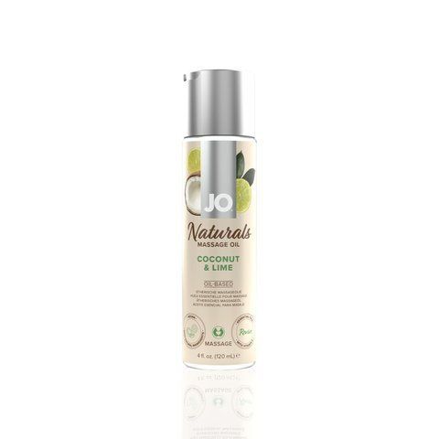 Масажна олія JO Naturals Massage Oil Coconut&Lime з натуральними ефірними оліями 120мл SO6164 фото