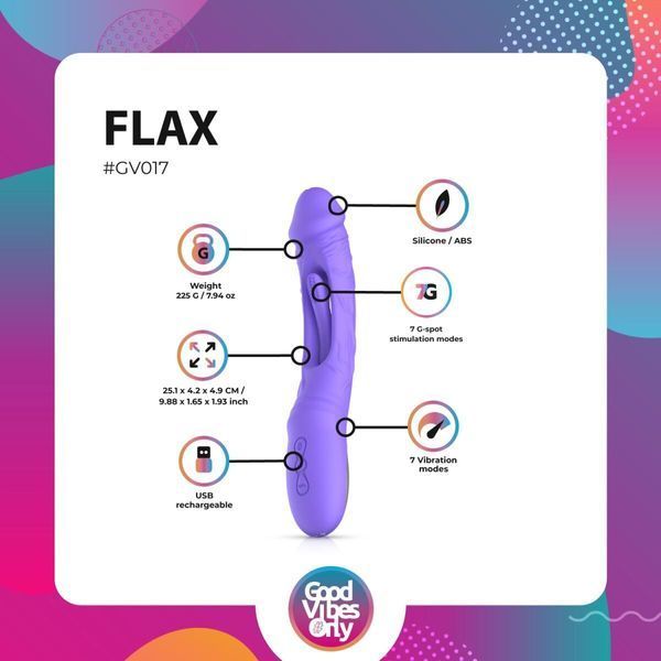 Вібратор точки G з вагінальним відростком Good Vibes Only &ndash; Flax Vibrating Dildo with G-Spot Stimulator SX3064 фото