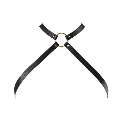 Портупея з екошкіри Bijoux Indiscrets MAZE &mdash; Cross Chest Harness Black SO6635 фото